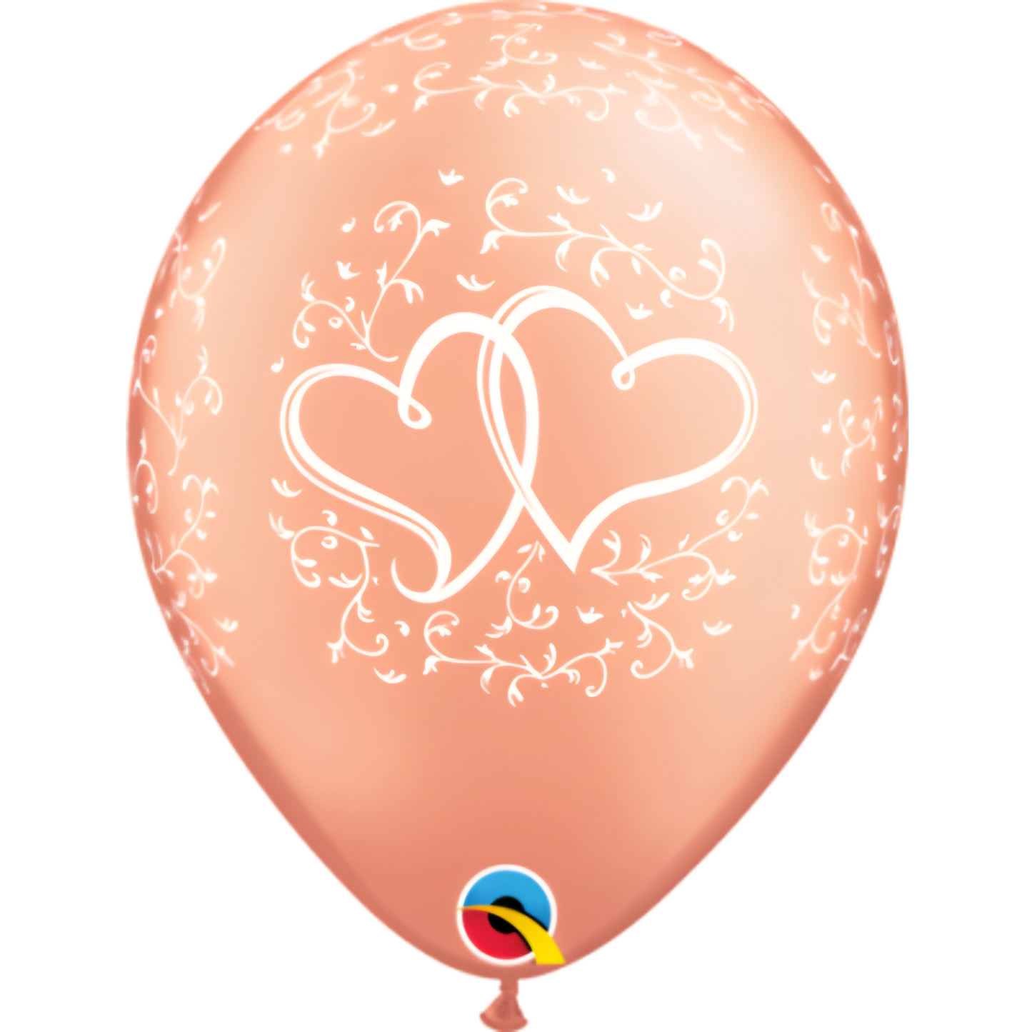 11in Rose Gold Entwined Hearts Latex Balloons Pack of 50 Wedding Party