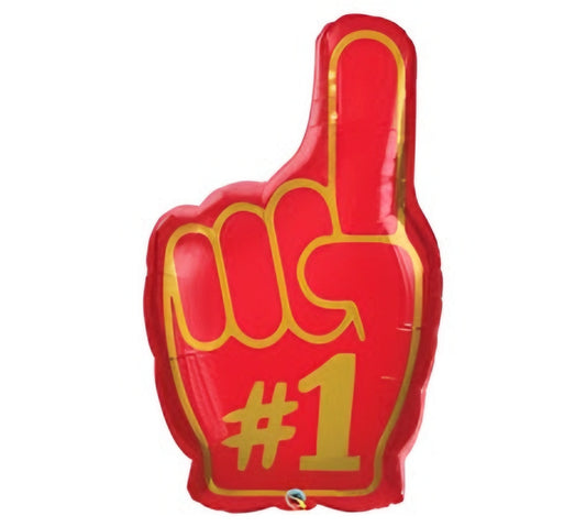 #1 Finger SuperShape Foil Balloon 37in Sports Party Decoration