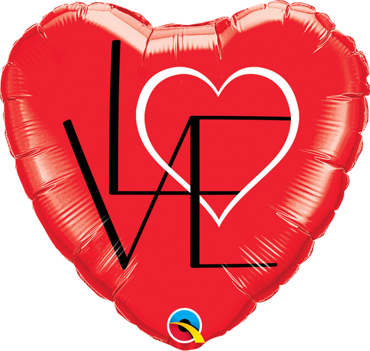 Heart Love Red Foil Balloon 18"