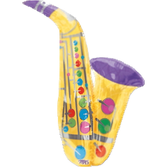 Saxophone SuperShape Foil Balloon 41in Large Music Party Decoration