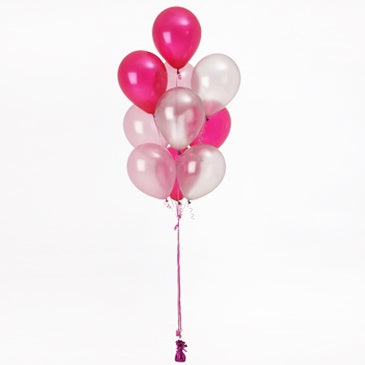 Bunch Of 10 Helium Balloons Perfect Pink