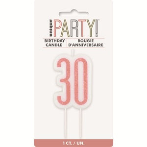 ROSE GOLD NUMERICAL CANDLE-30