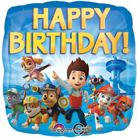 Paw Patrol Happy Birthday 18" Foil Balloon Square
