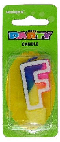 Rainbow Alphabet Candle F