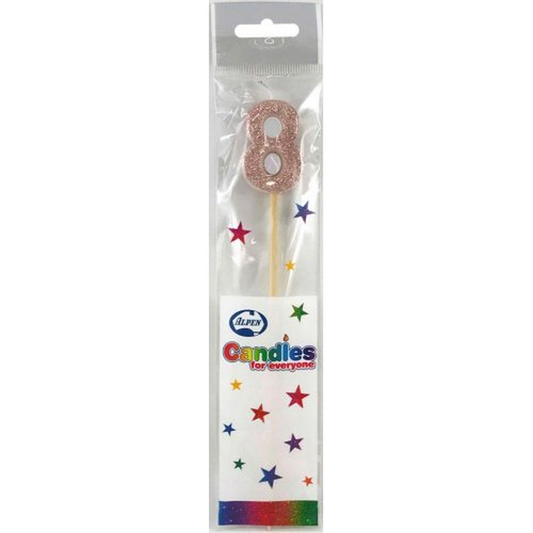 Rose Gold Glitter Long Stick Candle #8