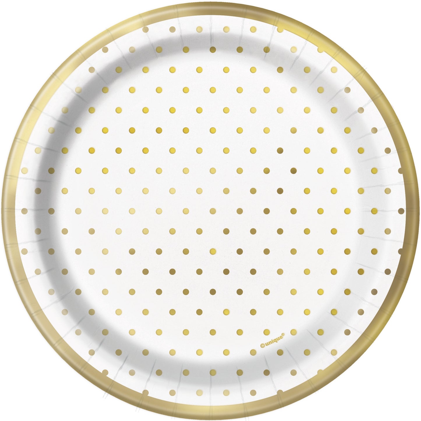 GOLD FOIL DOTS 9" PLATES