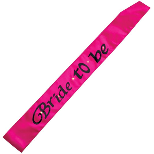 Bride To Be Flashing Sash Hot Pink