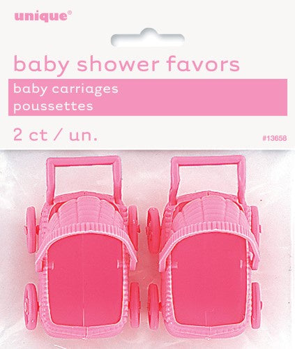Pink Plastic Baby Carriages Pack Of 2