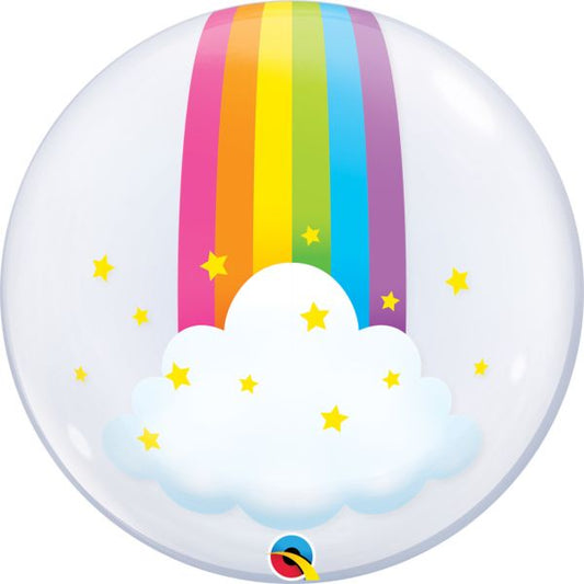 Bubble Balloon 22" Rainbow Clouds