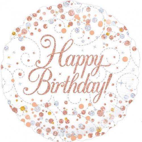 Sparkling Fiz Rose Gold Birthday Foil Balloon 45cm(18")