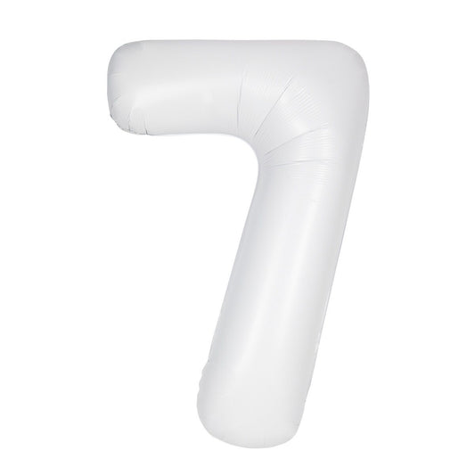 Matte Bright White "7" Numeral Foil Balloon 86cm (34")