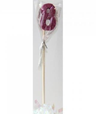 Pink Glitter Long Stick Candle #8