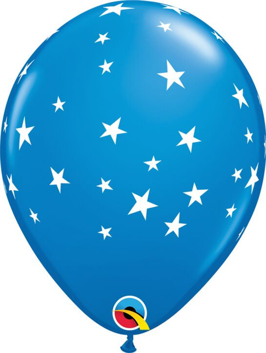 11" Rnd Qx Latex Dk Blu 050ct Contempo Stars