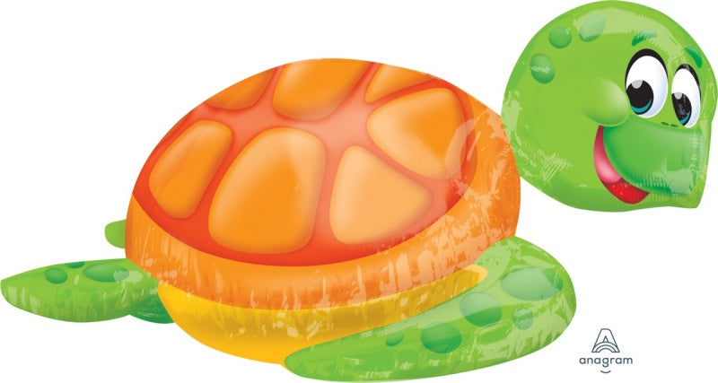 Silly Sea Turtle SuperShape Foil Balloon – 78cm x 50cm (Self-Sealing)