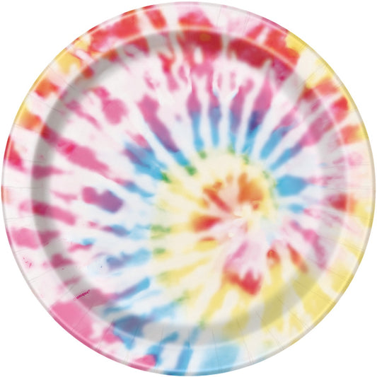 Tie Dye Swirl 9" Plates Pack of 8