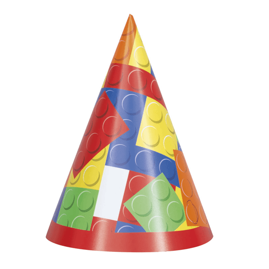 Building Blocks Party Hats Pack Of 8