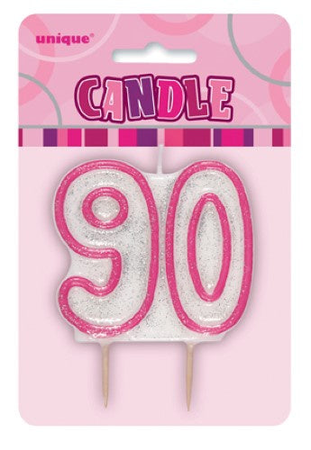Glitz Pink Number Candle 90