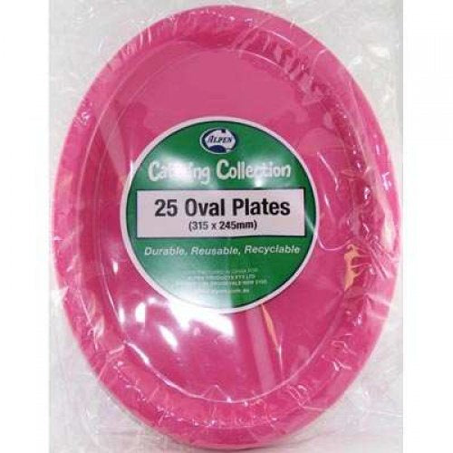 Oval Plates Magenta Pack Of 25