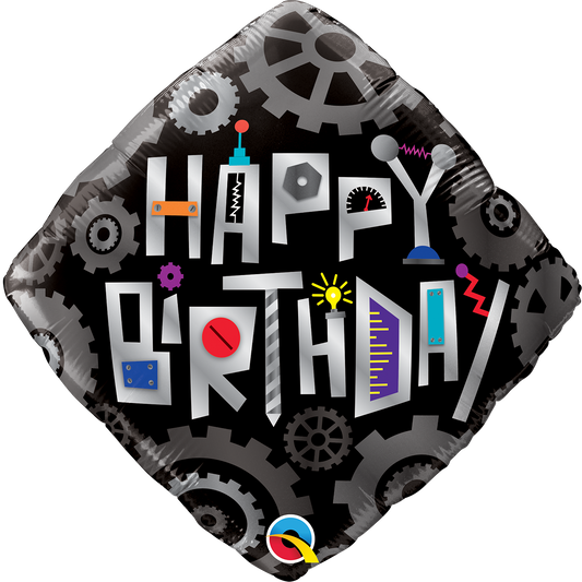 Birthday Robot Cogwheels Foil Balloon 18" (45cm)