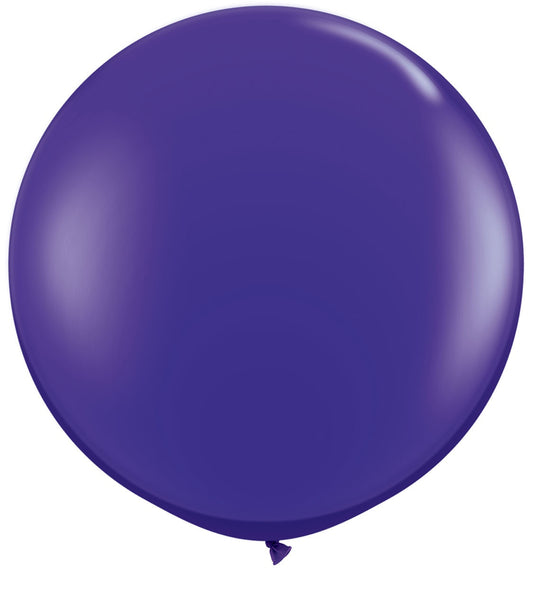 3'(90cm) Helium Quality Jewel Latex Balloons Quartz Purple Pack Of 2