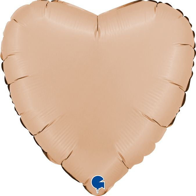 Foil Balloon Solid Colour Heart 46cm (18") Satin Nude