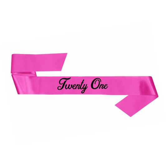 21st Birthday Pink Sash 76cm