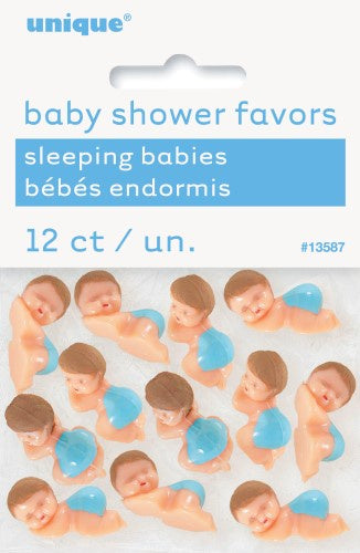 Mini Plastic Babies With Blue Diaper Pack Of 12