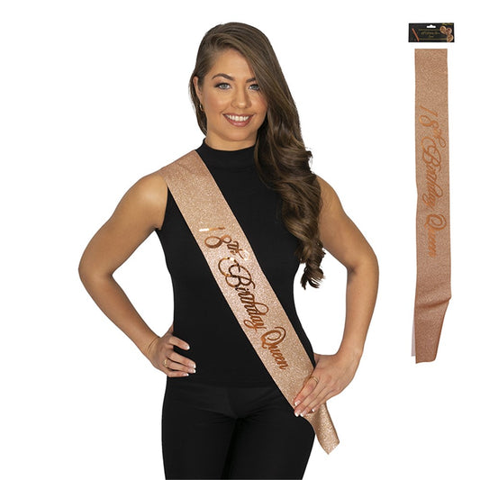 18TH BIRTHDAY SASH-ROSE GOLD
