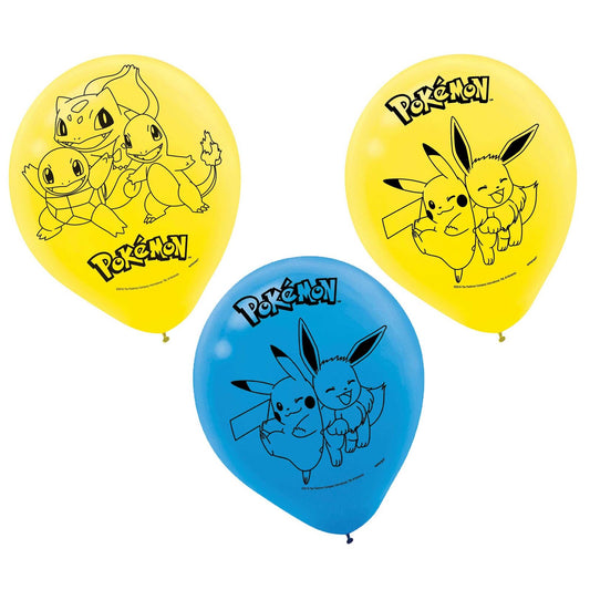 POKEMON 12" LATEX BALLOONS PACK OF 6