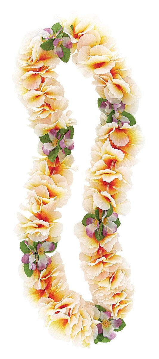 Luau Fancy Orchid Lei Orang/white