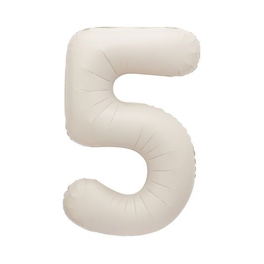 Matte Nude "5" Numeral Foil Balloon 86cm (34")