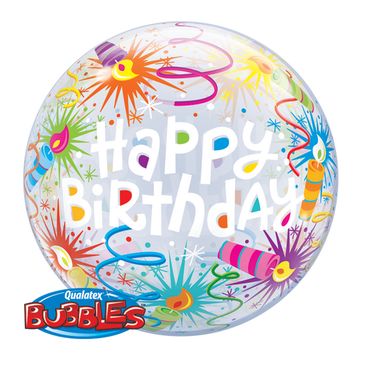 Bubble Balloon 22" Birthday Lit Candles