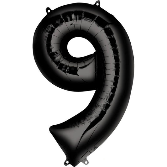 Large Foil Number Balloon 34"(86cm) Black 9