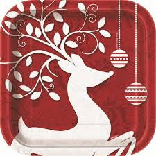 Christmas Frosted 7"(18cm) Plate Pack Of 10