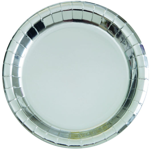 Silver Foil Plates Round 9'' Pk8