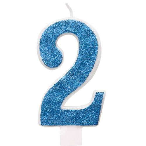 Numeral Candle 2 - Blue