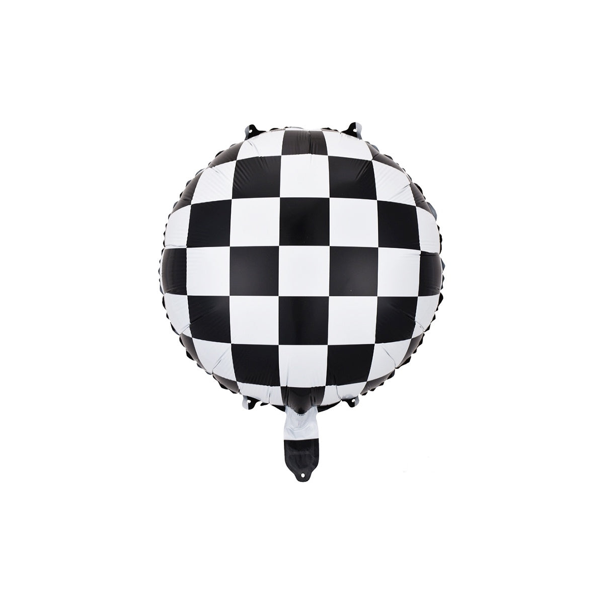 Black White Checkered Round Foil Balloon 45cm