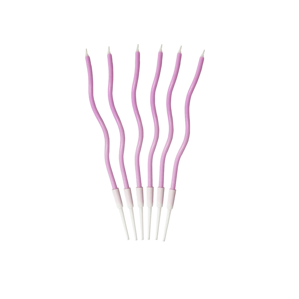 Light Purple Curved Birthday Cake Candles 15.2cm – 6 Pack
