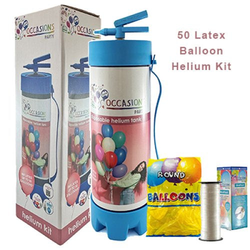 Helium Balloon Kit 3.3L Tank + 50 Balloons + XtraFloat Party Birthday DIY Set