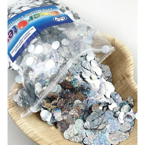 Holographic Metallic Small Confetti 1cm Silver 250g
