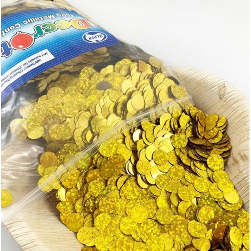 Holographic Metallic Small Confetti 1cm Gold 250g