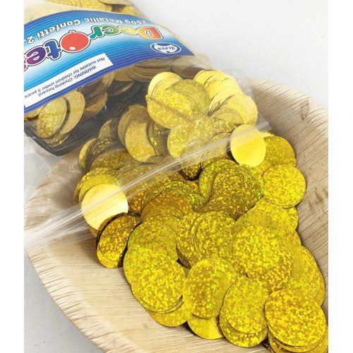 Holographic Metallic Confetti 2.3cm Gold 250g