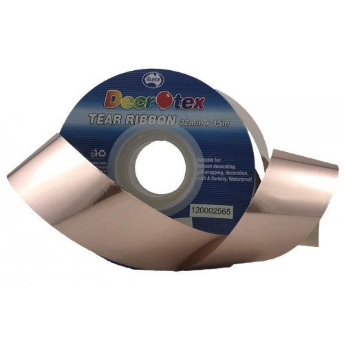 Metallic Tear Ribbon Rose Gold 45m