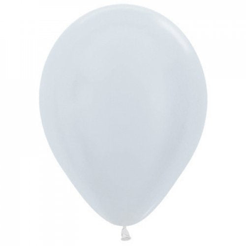 Satin White 12cm Sempertex Balloons Bag 100