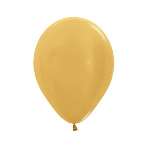 Latex Balloon 11"(28cm) Metallic Gold Sempertex Pack Of 100