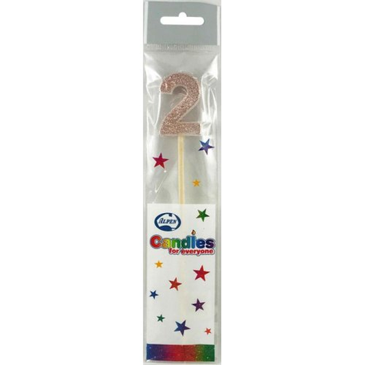 Rose Gold Glitter Long Stick Candle #2