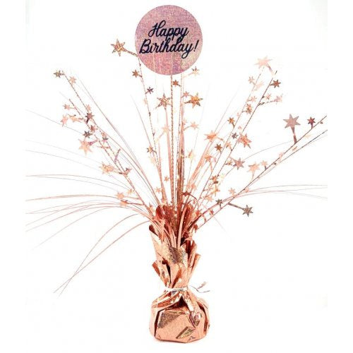 Happy Birthday Holographic Rose Gold Centrepiece 165GM