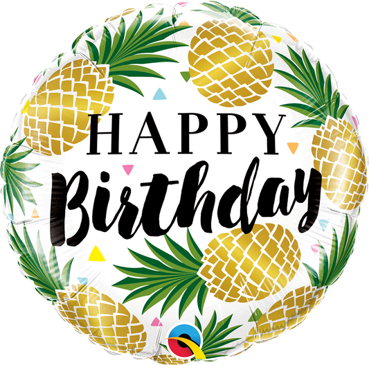 Birthday Golden Pineapple Foil Balloon 18"