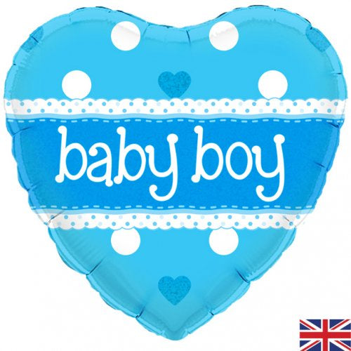 Baby Boy Blue Heart Heart Foil Balloon