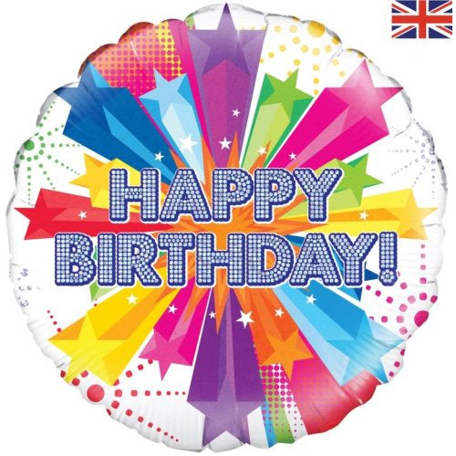 Foil Balloon 18" (45cm) Happy Birthday Bright Star